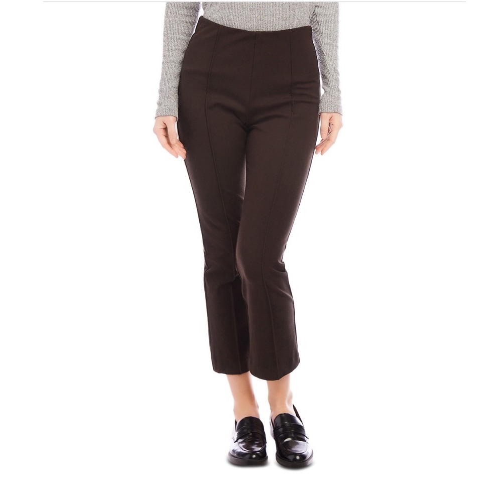 Karen Kane Brown Pintuck Cropped Pants Pull On Style Size Medium